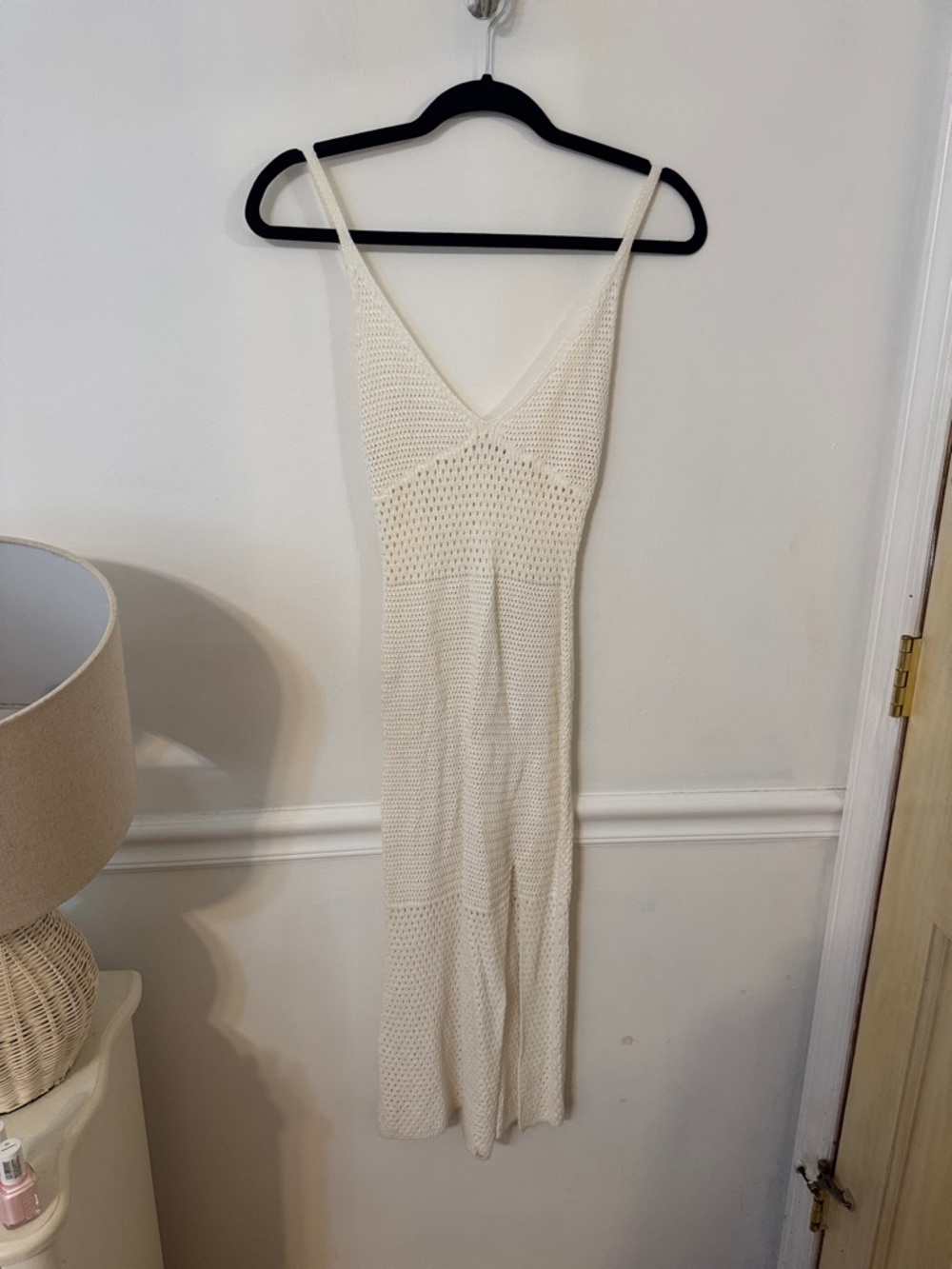 Wilfred Cream Knit Crochet Tank Dress